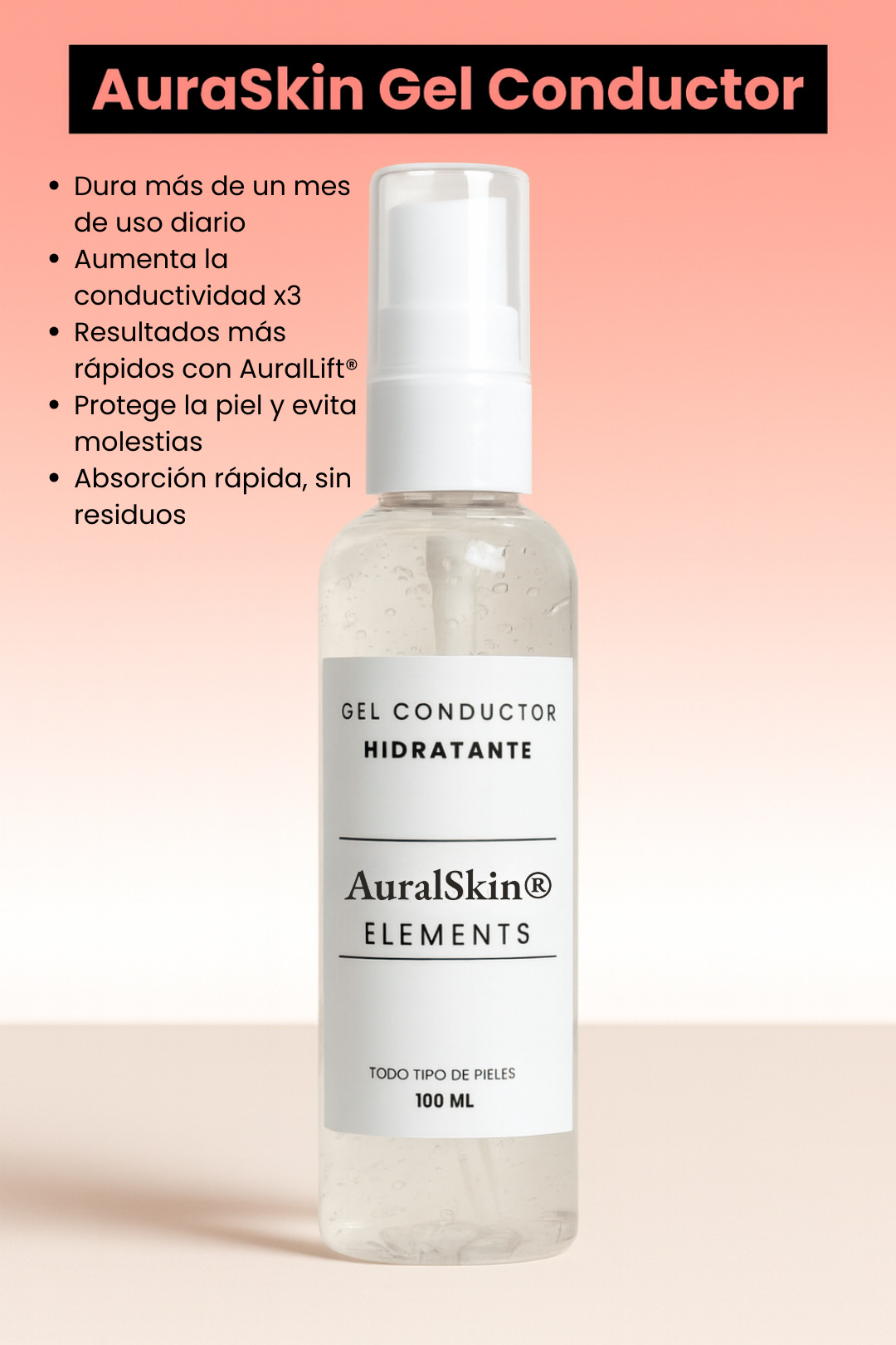 Gel Conductor Hidratante AuralSkin® – 100 ml
